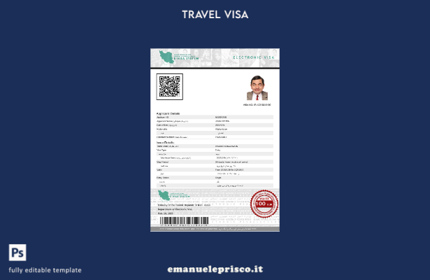 modello di visto Iran e stile verificato nei formati Word e PDF